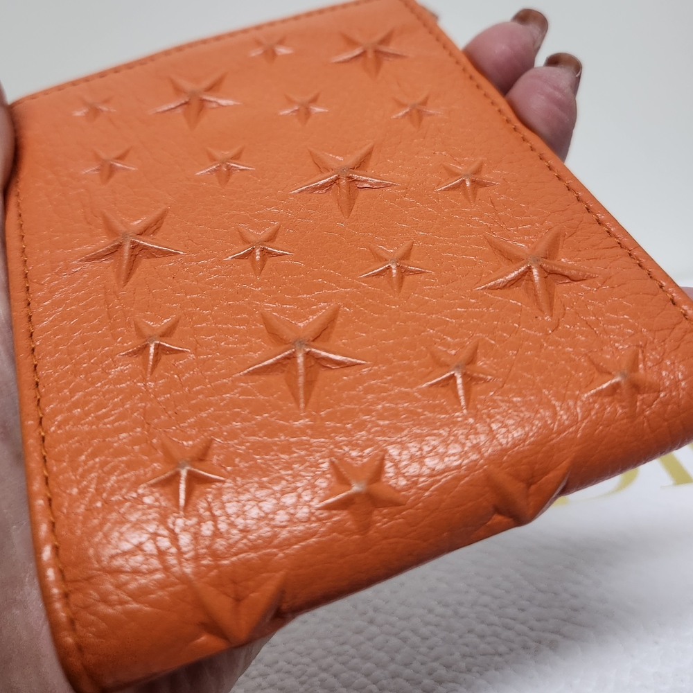 Jimmy Choo Leather Embossed Star Bifold Wallet RARE  SALE SALE SALE